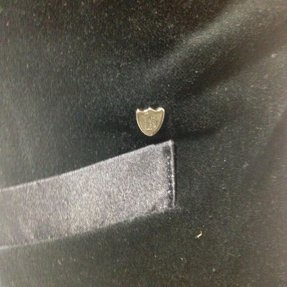 Vintage 90s Guess Vest Mens Medium Black Crushed Velvet 5 button Graphic Back - Picture 7 of 10